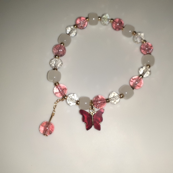 NWT (Set of 2) Purple & Pink Butterfly Fashion Charm Bracelets - Picture 5 of 8